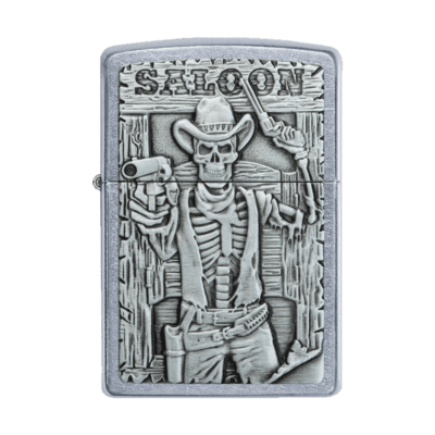 Zippo Lighter 49298 Saloon Skull Emblem